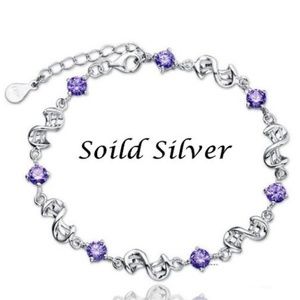 Genuine 925 Sterling Silver zircon bracelet